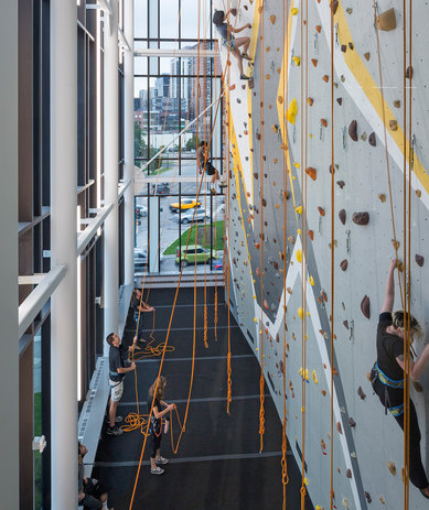 University of Colorado Denver Lola Rob Salazar Wellness Center Interior Rock Climbing Higher Education Architecture SmithGroup