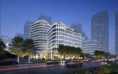 TAIPING FINANCIAL TOWER SmithGroup Workplace Office Design Shanghai Exterior Rendering