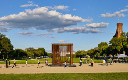 Society's Cage Installation Washington monument the mall BLM Black Lives Matter architecture Cultural SmithGroup